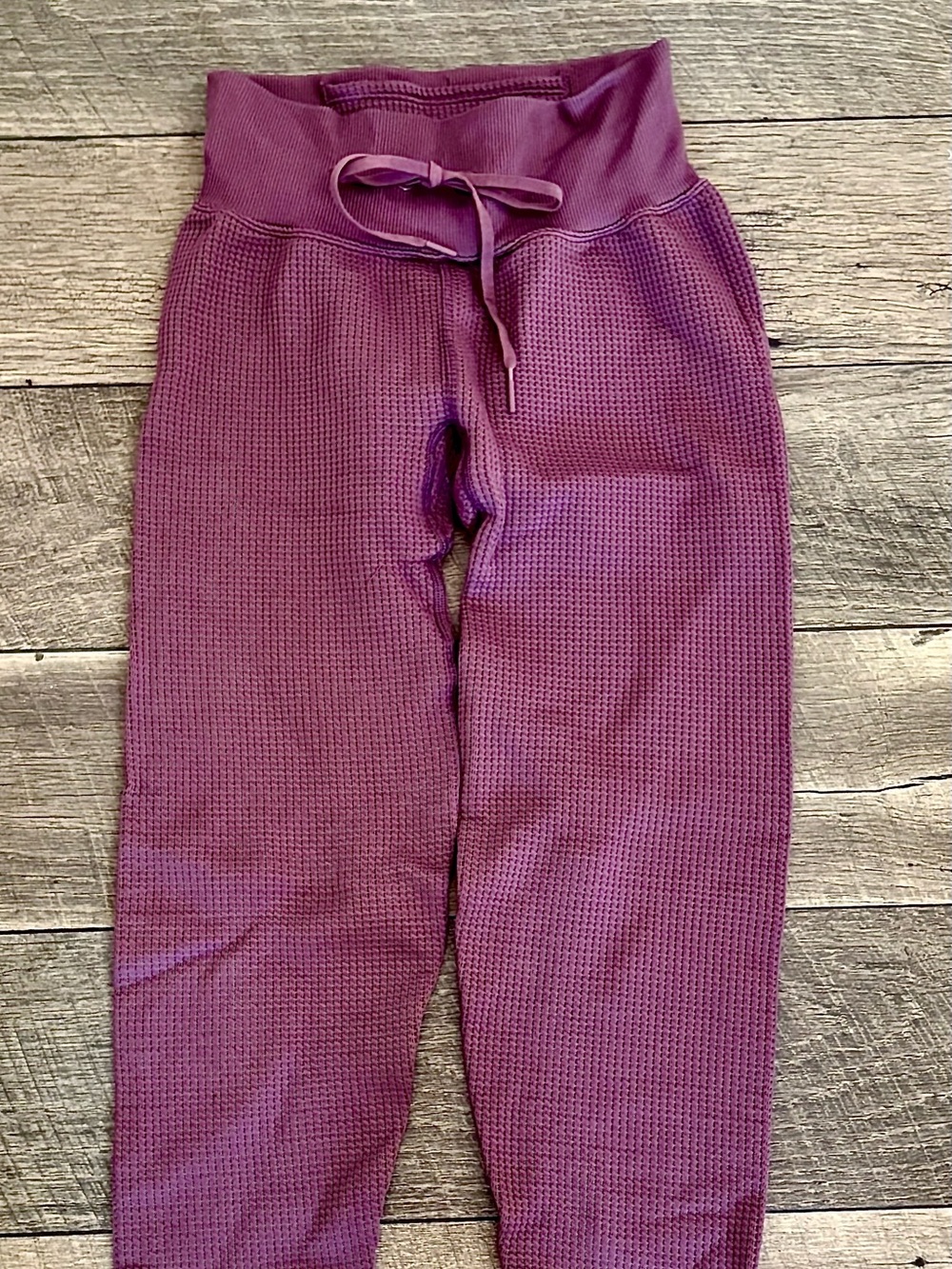 PINK Victoria's Secret Plum Waffle-Knit Leggings